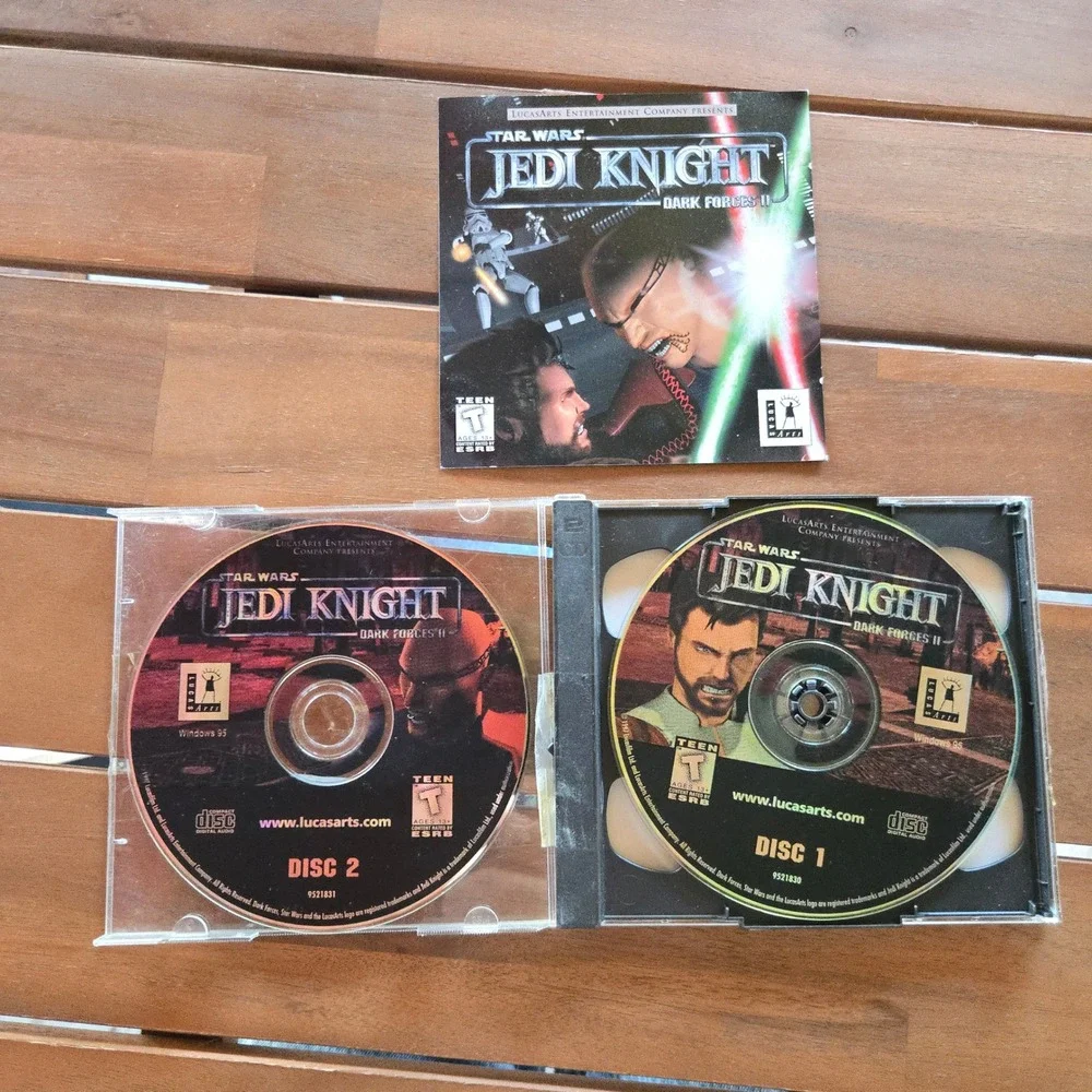 VTG Star Wars Jedi Knight Dark Forces II PC Game Windows 95 2 Disc Set BrokeCase